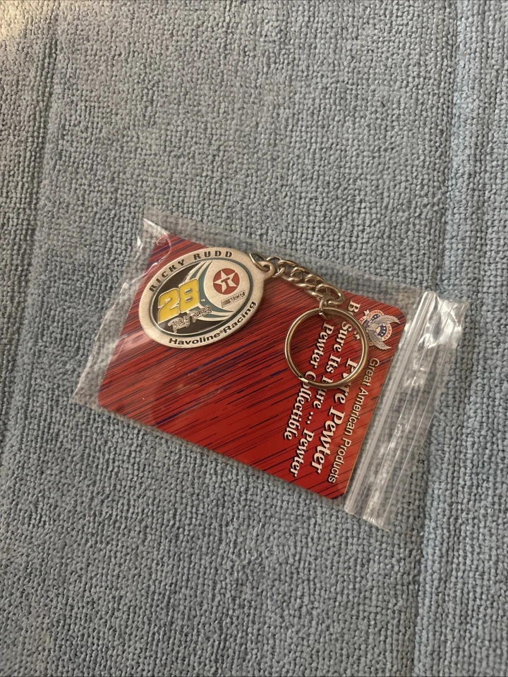 RICKY RUDD # 28 PEWTER OVAL 1.25 INCHES by TWO INCHES KEYCHAIN ! FAST SHIPPING ! - Image 1 of 1