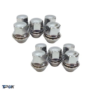 Ecrou de Roue Set 10 Pour Ford Mondeo 1.6 1.8 2.0 2.2 2.5 3.2 1996 On Uni Chrome - Picture 1 of 1