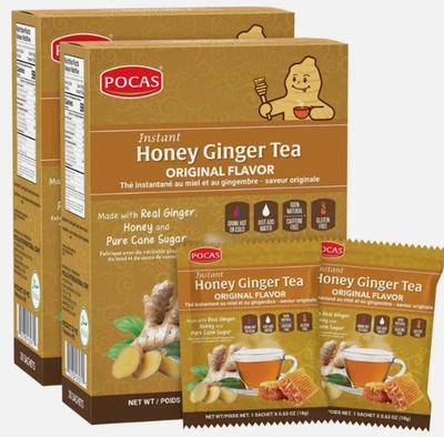 Pocas Honey Ginger Tea, Original, 12.7 Ounce, 20 Bags (Pack of 2)