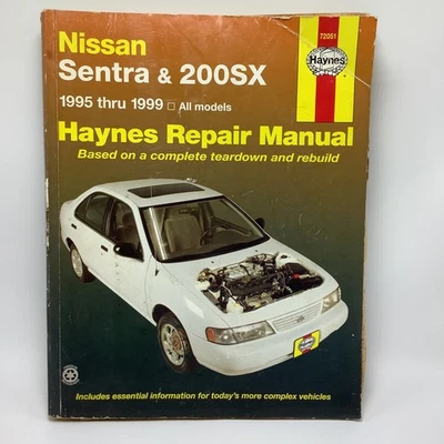 Manual de reparo Haynes 72051 Nissan Sentra e 200SX 1995 - 2004 todos os modelos - Imagem 1 de 4