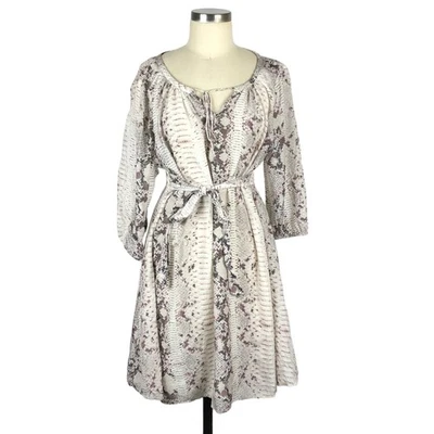 ISABELLA OLIVER платье серый фиолетовый шелк мини подпоясанный платье размер 4 богемное Zahara  - Изображение 1 из 4