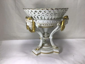 Escultura de porcelana de oro blanco HH8 antigua de circa del siglo XIX compota artística - Imagen 1 de 19
