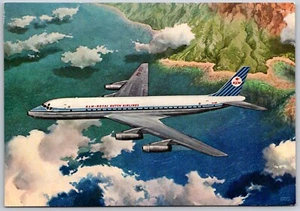 Postcard KLM Royal Dutch Airlines Douglas DC-8 Jet Charles Burki Artwork - Picture 1 of 2