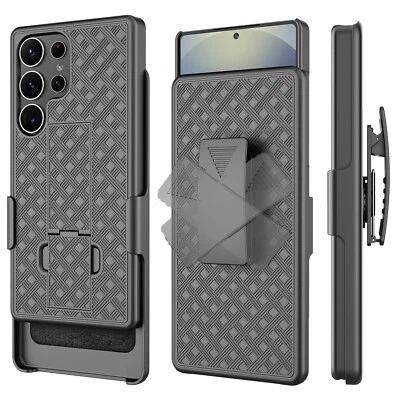 For Samsung Galaxy S25 Ultra Plus S24 S23 FE Case Belt Clip Holster Stand Cover - Image 1 of 4