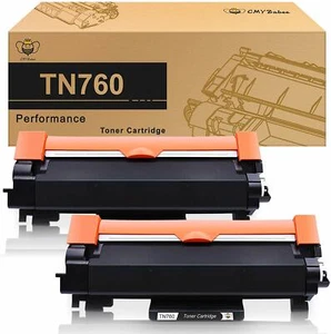 2 Pack for Brother TN760 TN730 MFC-L2710DW HL-L2390DW Toner Cartridge with Chip - Imagen 1 de 6