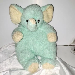 A Ty Mint Green Elephant Baby Rattle Terry Cloth Tylon Plush Stuffed Animal - Picture 1 of 11