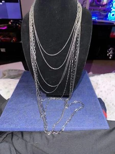 Elegant Layered Silver Chain Necklace  - Picture 1 of 1