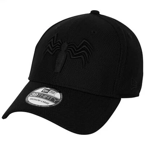 Venom Logo Black on Black New Era 39Thirty Fitted Hat Black - Picture 1 of 24