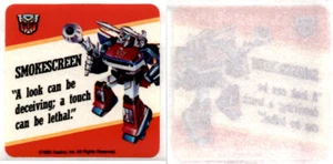 1985 Hasbro Milton Bradly, Transformers Card, Sticker - Smokescreen (B77) - Picture 1 of 1