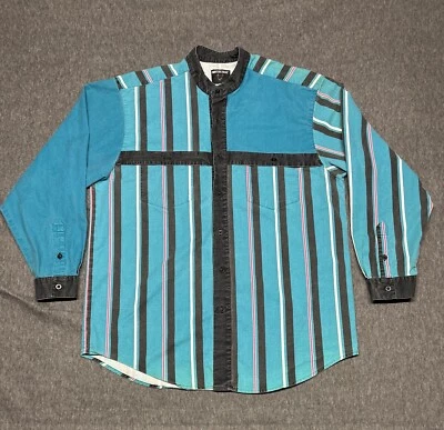 VTG Frontier Series Brushpopper Striped Shirt Mens 16.5x31.5 Cowboy Western Work - Image 1 of 4