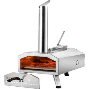 Pizza Oven 12 in. Portable Wood Outdoor Pizza Oven Stainless Steel BBQ Pellet an - Picture 1 of 8