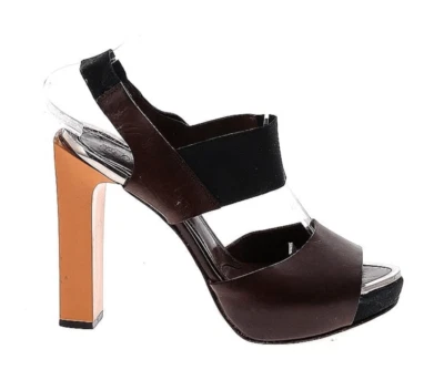 Marni 女式方跟露跟厚底凉鞋黑色 37.5/7 码 — 第 1/4 张图片