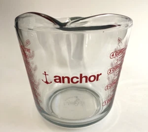 Anchor Hocking 4 - Cup 1 Quart 1 Liter Glass Measuring Cup, Vintage Ships Fast, - Picture 1 of 5