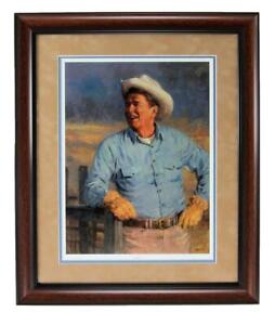Andy Thomas "Reagan" Painting 13x17 Print of Ronald Reagan Framed 161740