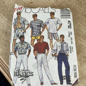 Easy McCalls Pattern 4172 Mens button down shirt Pants Shorts Large Uncut - Picture 1 of 4