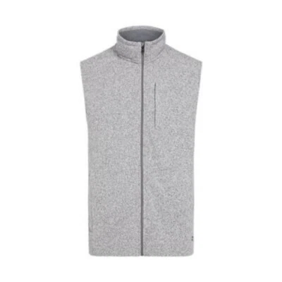 Chaps Light Grey Hth Full Zip Embroidered Sweater Fleece Vest Men's XXL NWT - Image 1 of 4