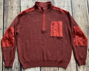 CABELAS COMMANDO 1/2 ZIP HEAVY HUNTING SWEATER RED MENS SIZE XL REG EXCELLENT - Picture 1 of 11