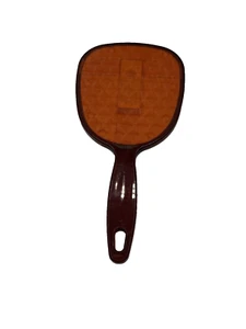 Simply Basic Vintage Hand Held Small Mirror With Handle Brown MCM - Picture 1 of 5