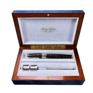 Brooks Brothers Brown Alligator Pen With Matching Cuff Links Rollerball - Picture 1 of 10