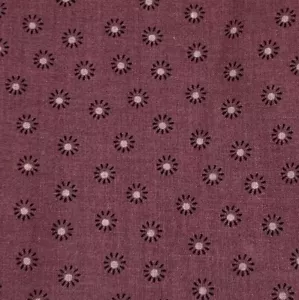 Vintage Concord Fabrics Dark Mauve Tiny Black Flowers The Kesslers 23" x 44"W - Picture 1 of 3