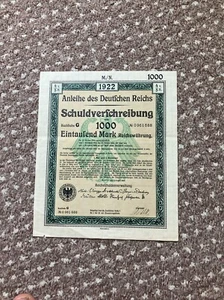 Deutsches Reich Schuldverschreibung, 5000, 2000 1000 - Bild 1 von 12