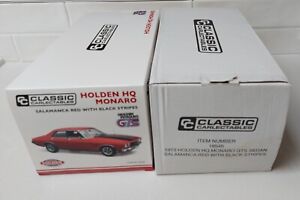1:18 Classic Holden 1973 HQ MONARO GTS SALAMACA RED WITH BLACK STRIPES