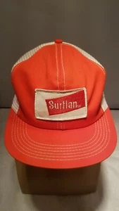 Surflan Snapback Patch K-Brand USA Made Orange w/White Mesh Hat Cap - Picture 1 of 4