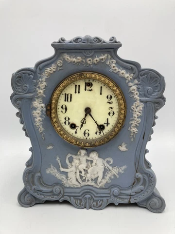 H. W. Wood Porcelain Jasperware GILBERT CLOCK Co. Clock Cover