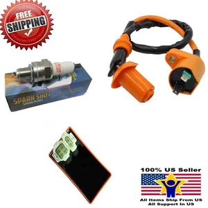 Racing CDI+ Ignition Coil + Spark Plug For Gy6 50cc 125cc 150cc 4-stroke Scooter - Picture 1 of 3