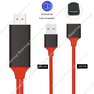 HDMI Cable 1080P Phone to TV HDTV AV Adapter Universal For iPhone Android Type C - Picture 1 of 12