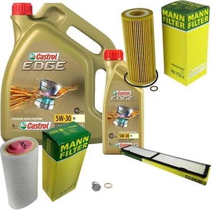 MANN-FILTER Inspektionspaket 6L CASTROL 5W-30 M für BMW 3er Touring 320d 318d