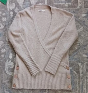 Ugg Cardigan Sweater Womens Size S Tan Tinley Wrapped Knit  Buttons Long Ballet  - Picture 1 of 10