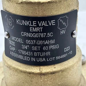 Kunkle Valve 0537-D01AHM 3/4" Inlet / 1” Outlet - Picture 1 of 4