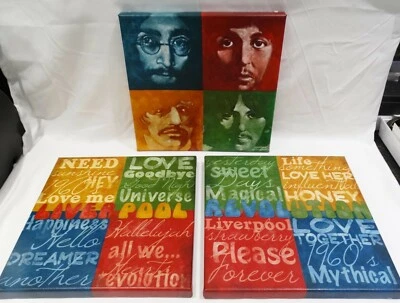 Stephen Fishwick Tri - Set Beatles Art 12X12  -   Signed  - Image 1 of 4