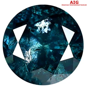 1.00 ct AIG CERTIFIED ROUND SHAPE (6 X 6 MM) GENUINE GREENISH BLUE DIAMOND - Picture 1 of 4