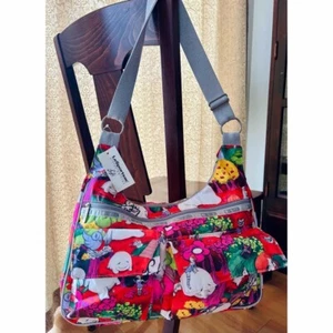 LeSportsac Large Shoulder Bag Messenger Bag Fafi Graphic Print Travel From Japan - Picture 1 of 6