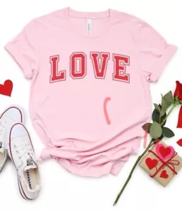 Valentine's Day Love T- Shirt XL Bella And Canvas Tee Leopard Print - Picture 1 of 12