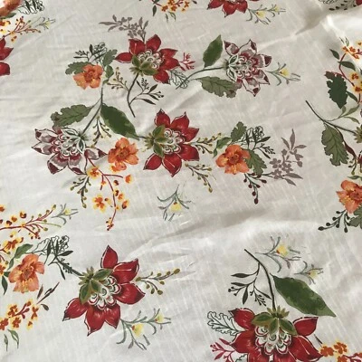 Tela de seda crepé 100 % seda pura 14 momme blanca floral 55" ancho 1 metro XX071 Foto 1 de 4