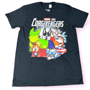 Corgi T-shirt Men's Large Super Hero Cartoon Dogs Avengers Puppies - Picture 1 of 10