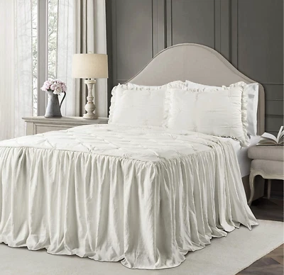 Lush Decor Ravello Pintuck Ruffle Skirt Bedspread Lightweight 2 Piece Set, Twin - Image 1 of 4