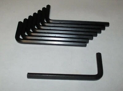 New M5 Carbon Steel 75mm Long Arm L-Shaped Metric 5mm Hex Wrench 9-Pack 75X5-9 - Image 1 of 3