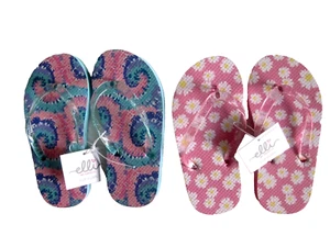 New $20 ELLI by CAPELLI New York Girls Fashion Flip Flops Sandals 2 pairs 10/11 - Picture 1 of 1