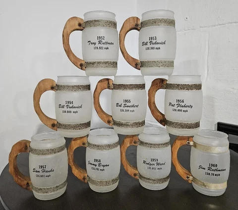 Indianapolis Indy 500 Siesta Ware Frosted Mugs Complete Set Of 9 Cover
