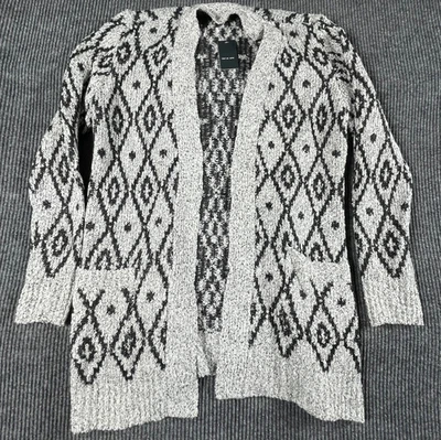 Verve Ami Sweater Womens Large Gray Cardigan Pockets Casual Open Front Artsy NWT - Image 1 of 4