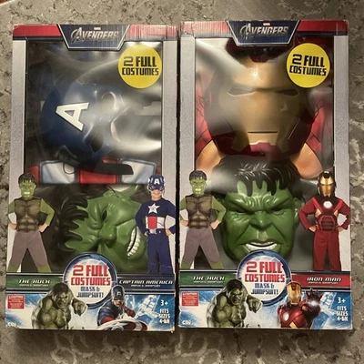 2 Marvel Super-Hero Child's Costumes Hulk /Iron Man / Captain America Halloween  - Image 1 of 4