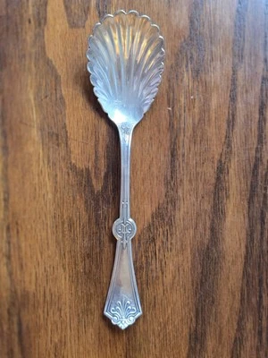 ANTIGUA CUCHARA DE AZÚCAR 1847 ROGERS BROS A1 "OLIVA" PLATEADA 6,5" DE LARGO Foto 1 de 4