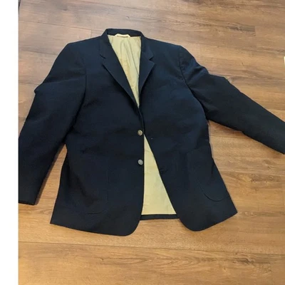 Темно-синий Blazer Merona две кнопки застежки Sport пальто куртка бизнес карьера - Изображение 1 из 4