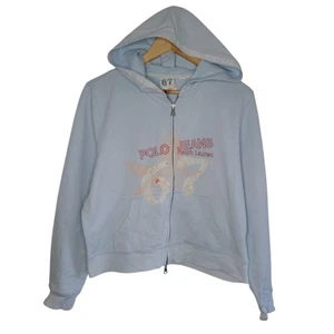 Vintage Polo Ralph Lauren Sweatshirt XL Floral Collared Full Zip Womens Crop - Picture 1 of 8