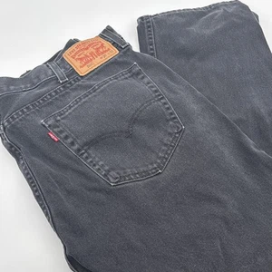 Levis 505 Jeans Mens 38 X 32 (FITS 38 X 31) Black Straight Leg Faded - Picture 1 of 10