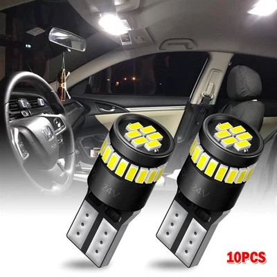 10 Piezas 168 194 T10 W5W 2825 Bombilla de Licencia Placa LED Mapa Interior 6500K Luz Blanca Foto 1 de 4